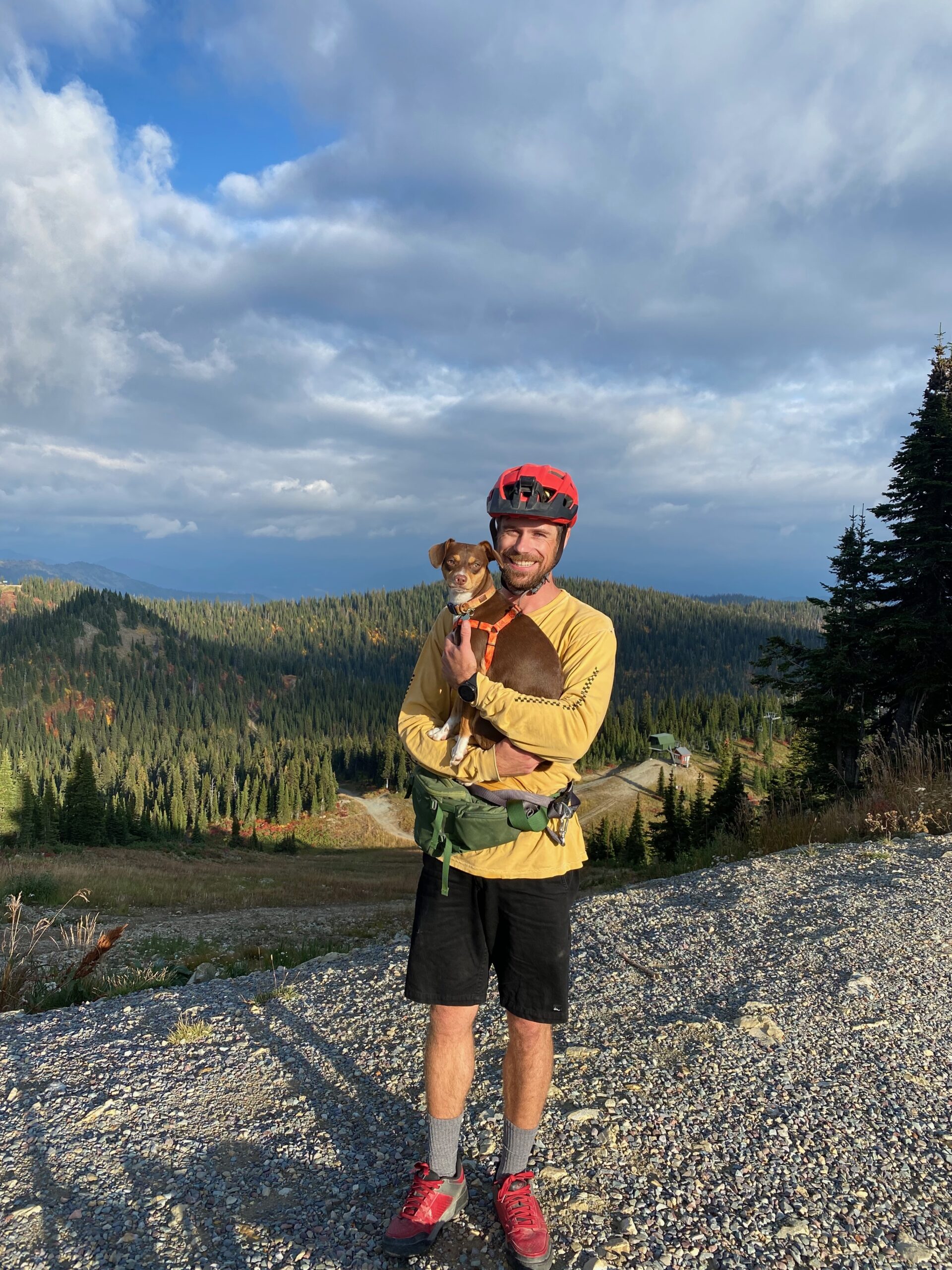 consulting-16 Raleigh with Jack Dog on Top of Mountain